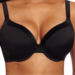 CARNIVAL 512 Black Molded Tuxedo Low Plunge Full Figure Underwire‎ Bra Sz 46DD